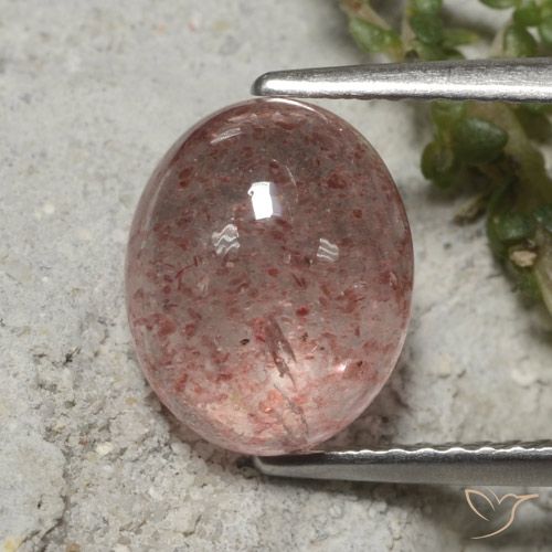 3.40ct Natural Indian Red Strawberry Quartz, Oval, Translucent