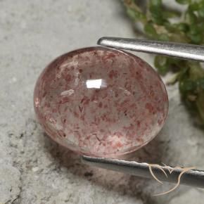 3.40 ct Pink Strawberry Quartz Stone, Natural Strawberry Quartz in Oval Cabochon Shape for Sale
