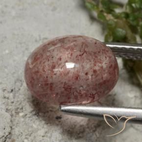 Strawberry Quartz Gemstone in 10 x 8 mm (calibrated) Size for Sale, Strawberry Quartz Stone in Indian Red Color