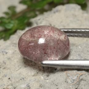 Strawberry Quartz Gemstone in 10 x 8 mm (calibrated) Size for Sale, Strawberry Quartz Stone in Deep Bubblegum Pink Color