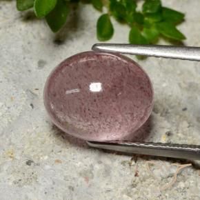 5.04 ct Pink Strawberry Quartz Stone, Natural Strawberry Quartz in Oval Cabochon Shape for Sale