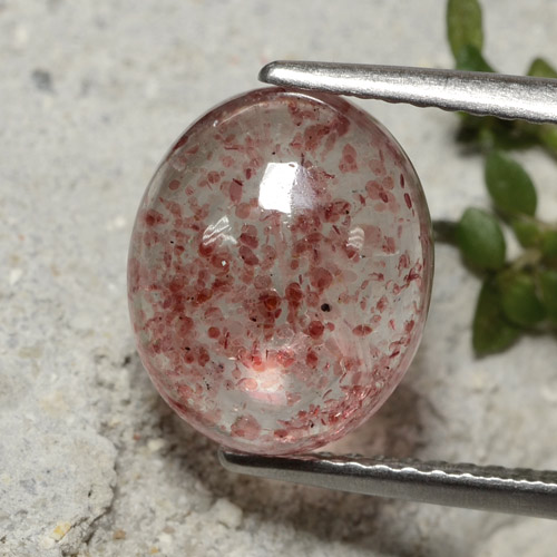 4.4ct Oval Cabochon Red Strawberry Quartz Gem for sale 4.4ct Oval Cabochon Red Strawberry Quartz Gem (ID: 479942)