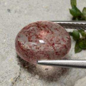 Strawberry Quartz Gemstone in 11 x 9 mm (calibrated) Size for Sale, Strawberry Quartz Stone in Orange Pink Color