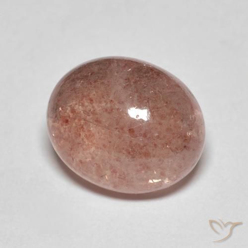 4.84 ct Pink Strawberry Quartz Stone, Natural Strawberry Quartz in Oval Cabochon Shape for Sale