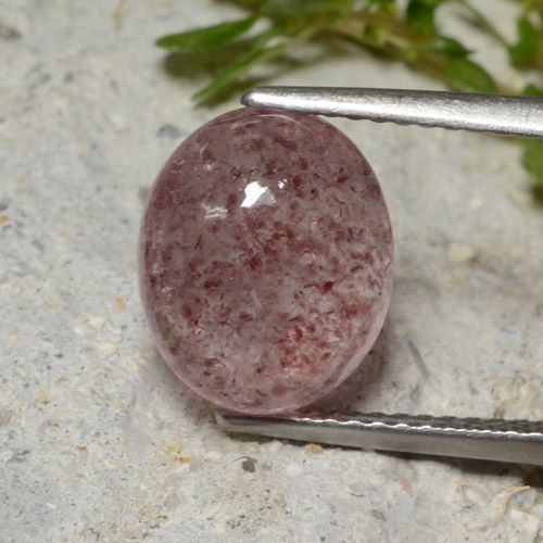 4.52ct Natural Deep Rosewood Pink Strawberry Quartz, Oval, Translucent