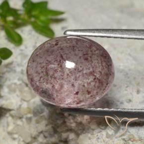 4.64 ct Pink Strawberry Quartz Stone, Natural Strawberry Quartz in Oval Cabochon Shape for Sale