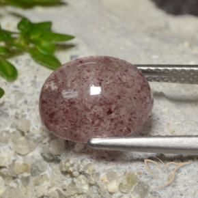 Strawberry Quartz Gemstone in 11 x 9 mm (calibrated) Size for Sale, Strawberry Quartz Stone in Medium Pink Color