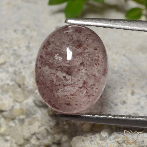 5.07ct Natural Deep Pink Strawberry Quartz, Oval, Translucent