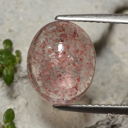 4.25ct Natural Medium Pink Strawberry Quartz, Oval, Translucent