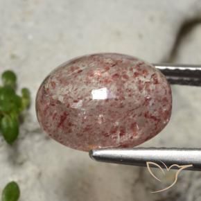 Strawberry Quartz Gemstone in 11 x 9 mm (calibrated) Size for Sale, Strawberry Quartz Stone in Medium Pink Color