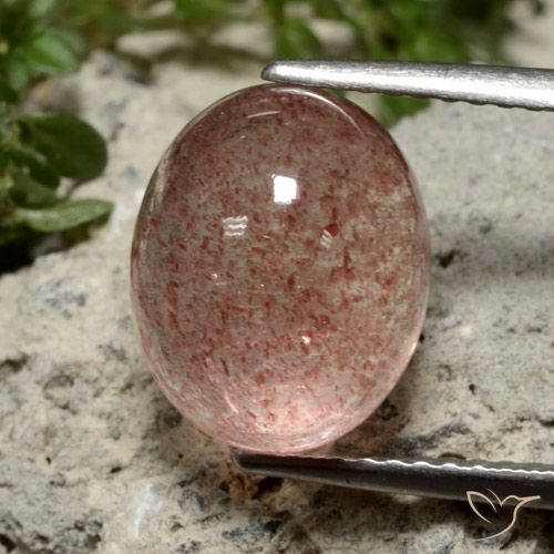 5.04ct Natural Medium Pink Strawberry Quartz, Oval, Translucent