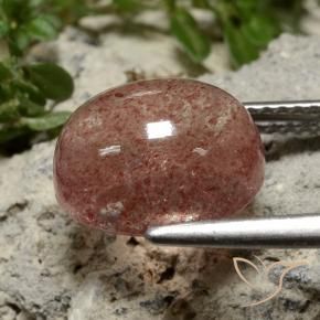 Strawberry Quartz Gemstone in 11 x 9 mm (calibrated) Size for Sale, Strawberry Quartz Stone in Medium Pink Color