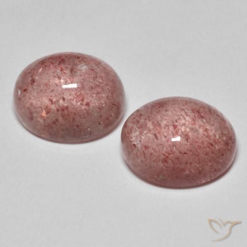 Strawberry Quartz Gemstones in 10 x 8 mm (calibrated) Size for Sale, Strawberry Quartz Stones in Deep Pink Color