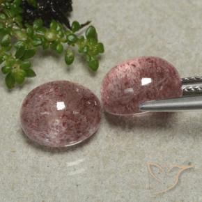 Strawberry Quartz Gemstones in 10 x 8 mm (calibrated) Size for Sale, Strawberry Quartz Stones in Dark Pink Color