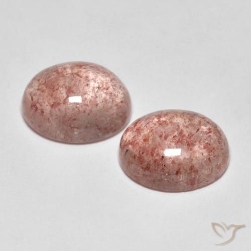 Strawberry Quartz Gemstones in 10 x 8 mm (calibrated) Size for Sale, Strawberry Quartz Stones in Rose Pink Color