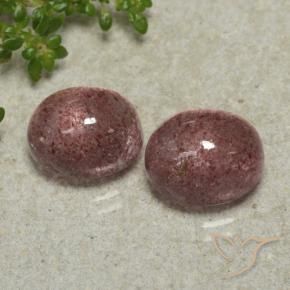 7.72 ctw Pink Strawberry Quartz Stones, Natural Strawberry Quartz in Oval Cabochon Shape for Sale