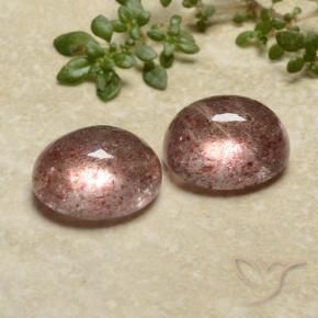 7.17 ctw Pink Strawberry Quartz Stones, Natural Strawberry Quartz in Oval Cabochon Shape for Sale