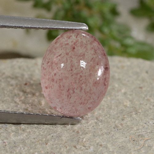 3.43ct Natural Medium Pink Strawberry Quartz, Oval, Translucent