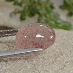 Strawberry Quartz Gemstone in 10 x 8 mm (calibrated) Size for Sale, Strawberry Quartz Stone in Medium Pink Color