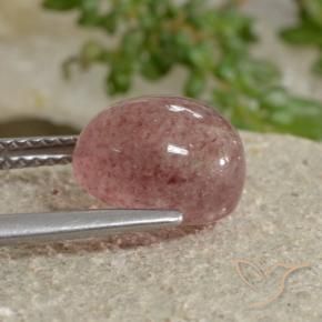 Strawberry Quartz Gemstone in 10 x 8 mm (calibrated) Size for Sale, Strawberry Quartz Stone in Pink Tone Color
