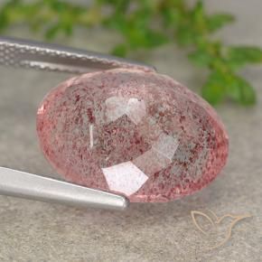 Strawberry Quartz Gemstone in 16 x 12 mm (calibrated) Size for Sale, Strawberry Quartz Stone in Orange Pink Color