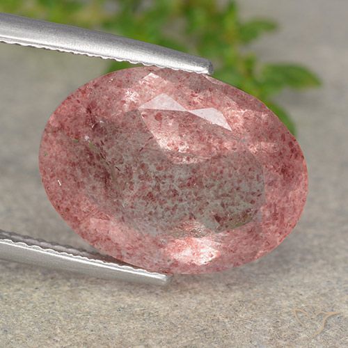 8.25ct Natural Dark Pink Strawberry Quartz, Oval, Translucent