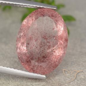 8.25 ct Pink Strawberry Quartz Stone, Natural Strawberry Quartz in Oval Facet Shape for Sale