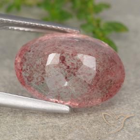 Strawberry Quartz Gemstone in 16 x 12 mm (calibrated) Size for Sale, Strawberry Quartz Stone in Dark Pink Color