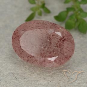 6.80 ct Pink Strawberry Quartz Stone, Natural Strawberry Quartz in Oval Facet Shape for Sale