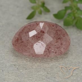 Strawberry Quartz Gemstone in 14 x 10 mm (calibrated) Size for Sale, Strawberry Quartz Stone in Medium Pink Color