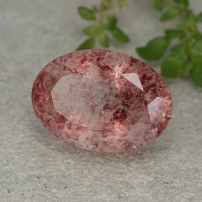 5.28 ct Pink Strawberry Quartz Stone, Natural Strawberry Quartz in Oval Facet Shape for Sale