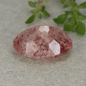 Strawberry Quartz Gemstone in 14 x 10 mm (calibrated) Size for Sale, Strawberry Quartz Stone in Medium-Dark Pink Color