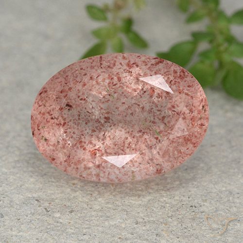 5.83ct Natural Rose Pink Strawberry Quartz, Oval, Translucent