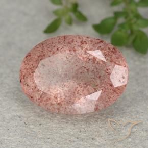5.83 ct Pink Strawberry Quartz Stone, Natural Strawberry Quartz in Oval Facet Shape for Sale