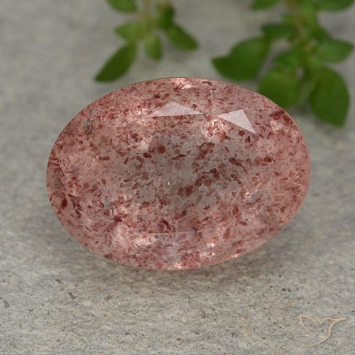 6.69 ct Oval Cut Strawberry Quartz, 14.1 x 10.3 mm From Russia, Photo A