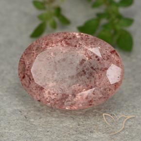6.69 ct Pink Strawberry Quartz Stone, Natural Strawberry Quartz in Oval Facet Shape for Sale