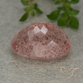 Strawberry Quartz Gemstone in 14 x 10 mm (calibrated) Size for Sale, Strawberry Quartz Stone in Rose Pink Color