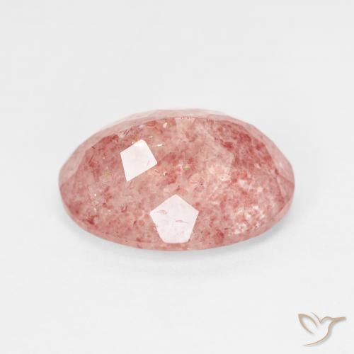 Strawberry Quartz Gemstone in 14 x 10 mm (calibrated) Size for Sale, Strawberry Quartz Stone in Light Rose Pink Color