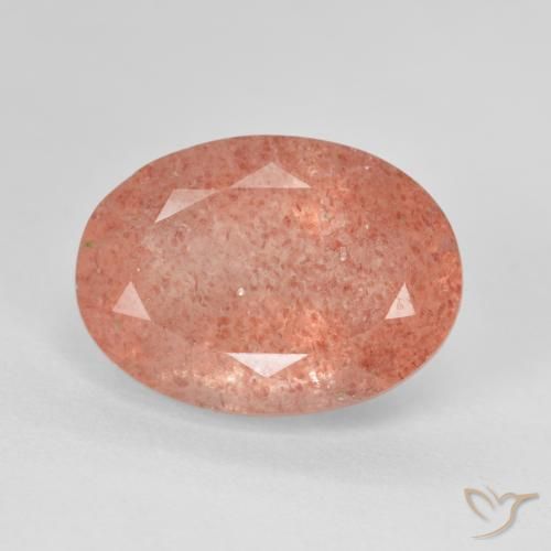 6.41 ct Oval Cut Strawberry Quartz, 14.1 x 10.2 mm From Russia, Photo A