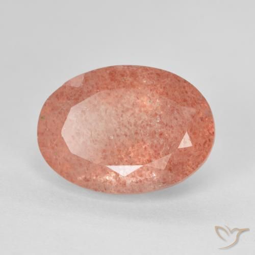6.41 ct Red Strawberry Quartz Stone, Natural Strawberry Quartz in Oval Facet Shape for Sale