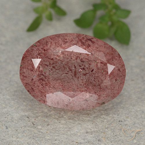 6.14ct Natural Rose Pink Strawberry Quartz, Oval, Translucent