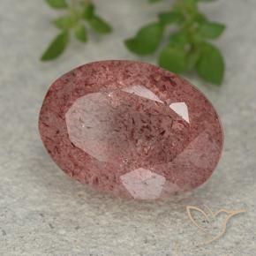 6.14 ct Pink Strawberry Quartz Stone, Natural Strawberry Quartz in Oval Facet Shape for Sale