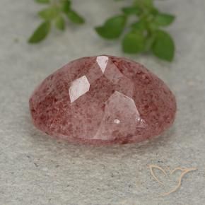 Strawberry Quartz Gemstone in 14 x 10 mm (calibrated) Size for Sale, Strawberry Quartz Stone in Rose Pink Color