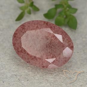 5.56 ct Pink Strawberry Quartz Stone, Natural Strawberry Quartz in Oval Facet Shape for Sale