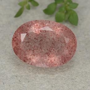 Medium Pink Клубничный Кварц Камень - 5.5ct Фасетный Овал (ID: 490377)