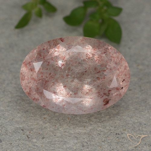 5.91ct Natural Deep Rose Pink Strawberry Quartz, Oval, Translucent