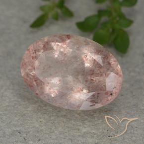 5.91 ct Pink Strawberry Quartz Stone, Natural Strawberry Quartz in Oval Facet Shape for Sale