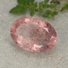 5.20 ct Pink Strawberry Quartz Stone, Natural Strawberry Quartz in Oval Facet Shape for Sale