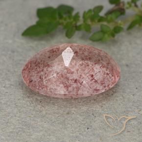 Strawberry Quartz Gemstone in 14 x 10 mm (calibrated) Size for Sale, Strawberry Quartz Stone in Earthy Pink Color