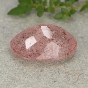 Strawberry Quartz Gemstone in 14 x 10 mm (calibrated) Size for Sale, Strawberry Quartz Stone in Earthy Pink Color